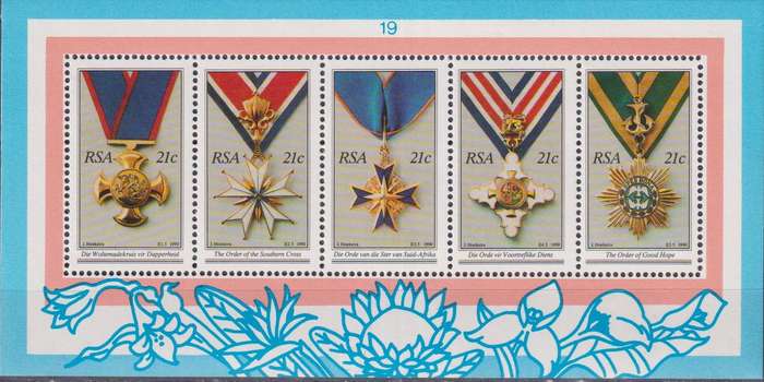 Stamp Control Blocks RSA 1990 National Orders