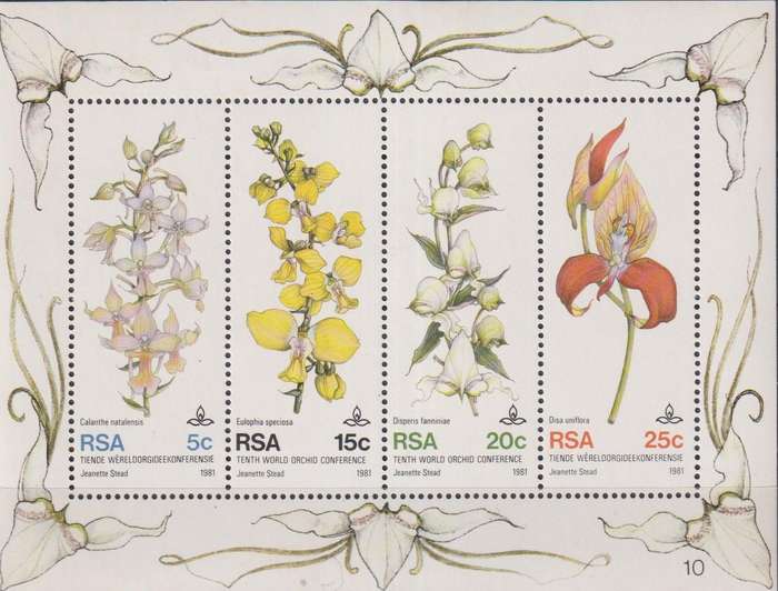 Stamp Control Blocks RSA 1981 The 10th World Orchid Conference, Durban