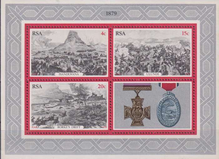 Stamp Control Blocks RSA 1979 The 100th Anniversary of the Zulu War