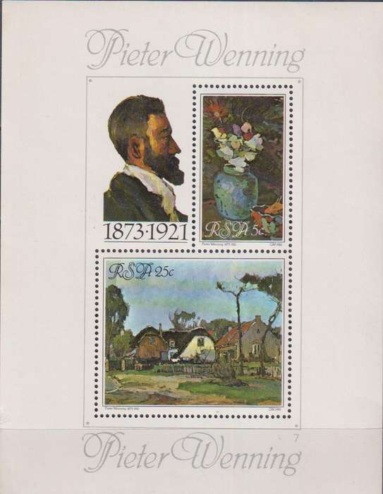 Stamp Control Blocks RSA 1980 Paintings by Pieter Wenning