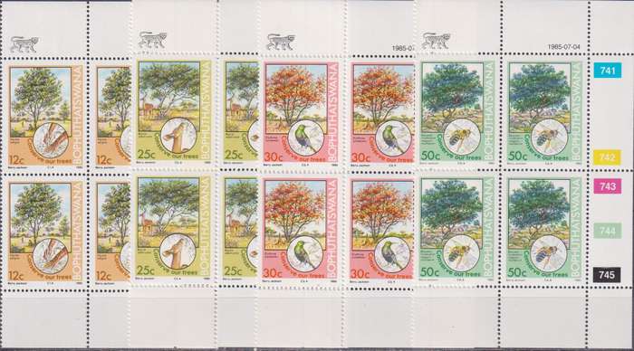 Stamp Control Blocks Bophuthatswana 1985 Tree Conservation