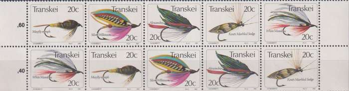 Stamp Control Blocks Transkei 1983 Fishing Flies
