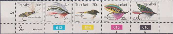 Stamp Control Blocks Transkei 1983 Fishing Flies