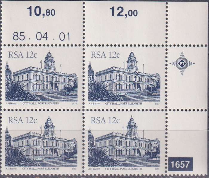 Stamps Control Blocks 1985 Buildings
