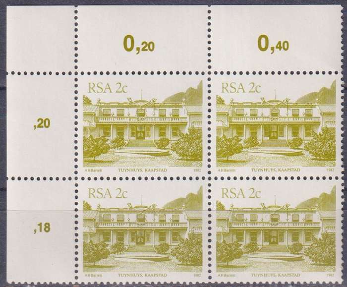 Stamps Control Blocks 1982 -1987 South African Architecture