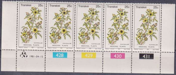 Stamps Control Blocks Transkei 1981 Medicinal Plants