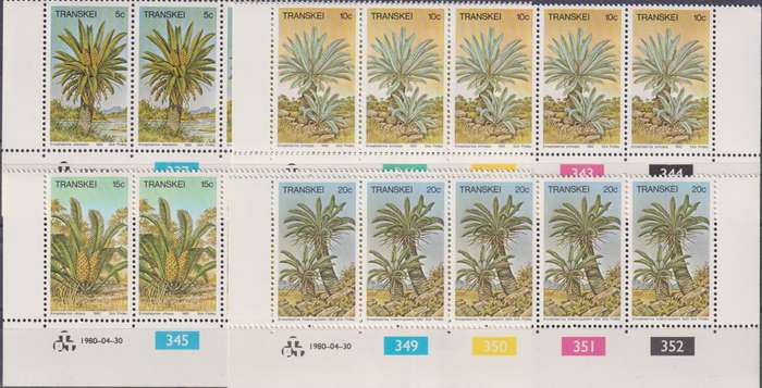 Stamps Control Blocks Transkei 1980 Palm Ferns