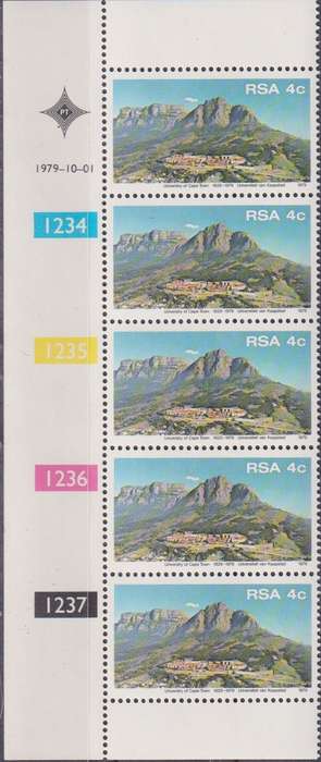 Stamps Control Blocks RSA 1979 The 50th Anniversary of University of Cape Town