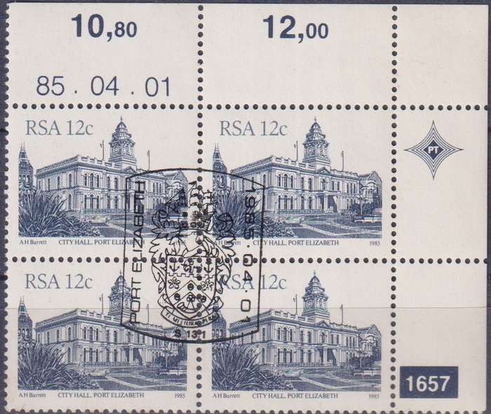 Stamps Control Blocks RSA 1985 Buildings