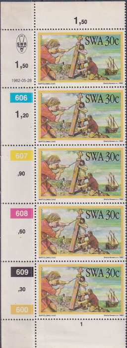 Stamp Control Blocks SWA 1982 Bartholomeo Diaz