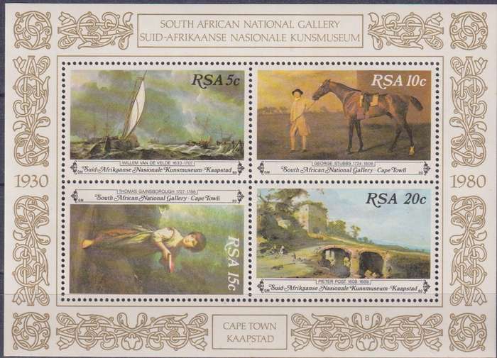 Stamps Control Blocks 1980 Paintings from the South African National Gallery, Cape Town