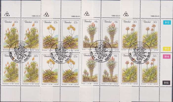 Stamps Control Blocks Transkei 1986 Aloes