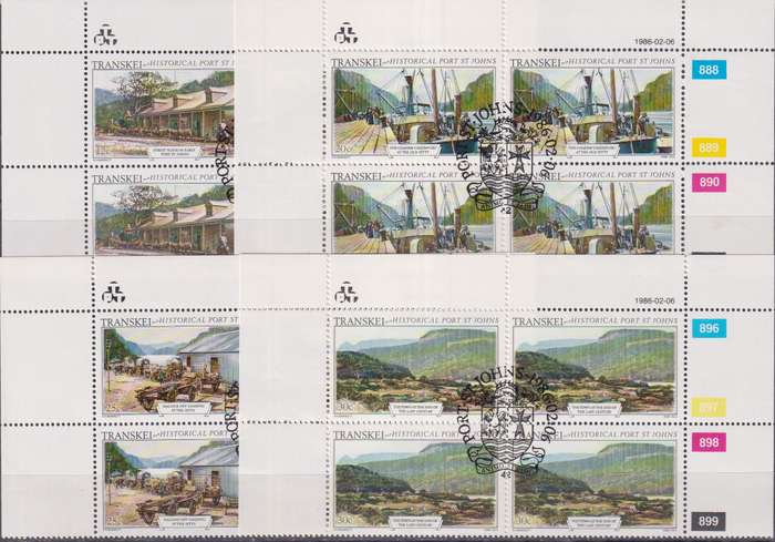 Stamps Control Blocks Transkei 1986 Historic Port St. Johns