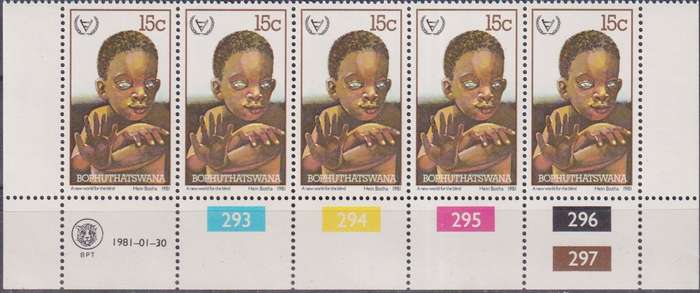 Stamps Control Blocks Bophuthatswana 1981 International Year of Disabled Persons