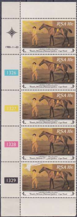 Stamp Control Blocks RSA 1980 Paintings from the South African National Gallery, Cape Town