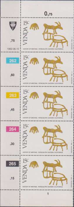 Stamp Control Blocks Venda 1982 History of Writing