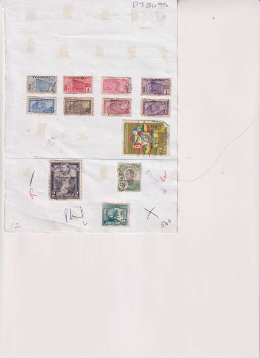 Stamps on paper Mix World
