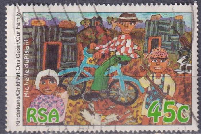 Stamps RSA 1994 International Year of the Family. Children's Paintings