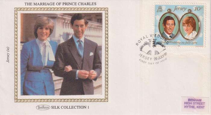 Silk FDC Jersey Royal Wedding 29 July 1981