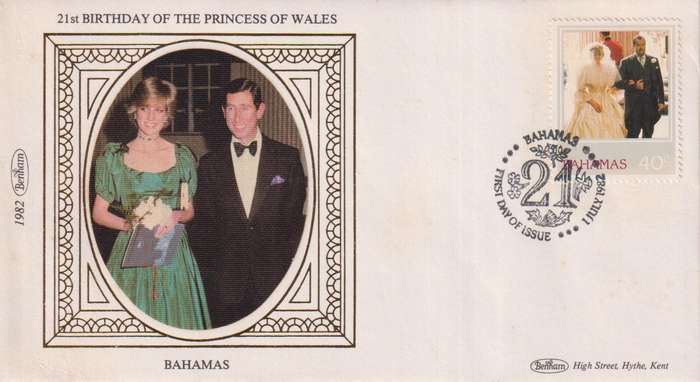Silk FDC Bahamas Royal Wedding 29 July 1981