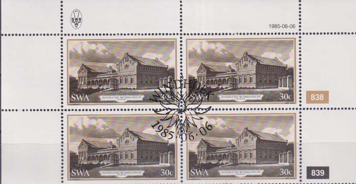 Stamp Control Blocks SWA 1985 Historic Buildings of Windhoek