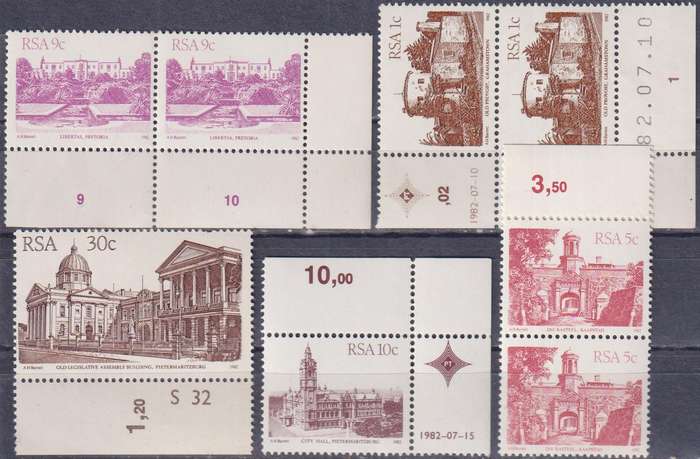 Stamp Control Blocks RSA 1982 -1987 South African Architecture