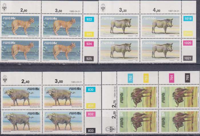 Stamps Control Blocks SWA Wild Mammals