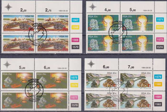 Stamps Control Block RSA 1984 Strategic Minerals
