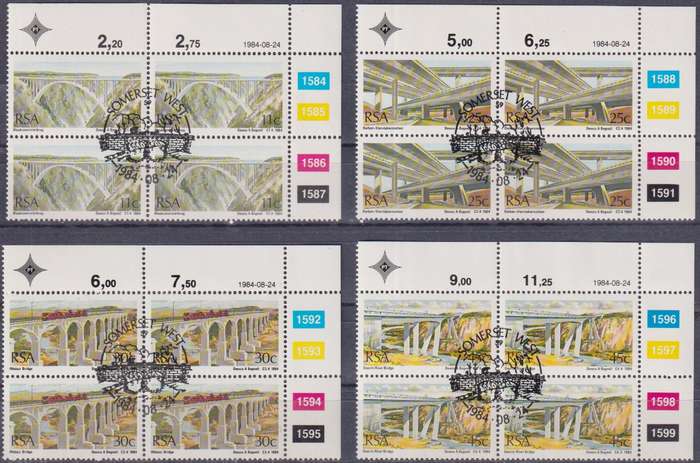 Stamps Control Block RSA 1984 South African Bridges