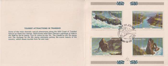 Stamp Cards Transkei 1980 Tourist Attractions - Coastal Landscapes