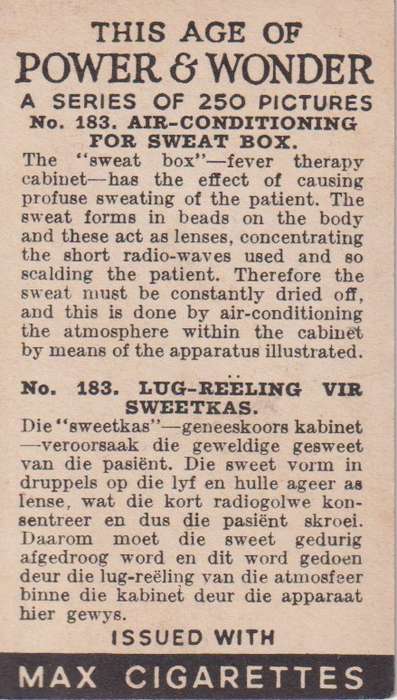 Cigarette Card This Age of Power & Wonder No. 183