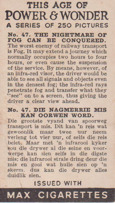 Cigarette Card This Age of Power & Wonder No. 47