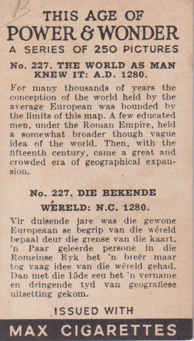Cigarette Card This Age of Power & Wonder No. 227