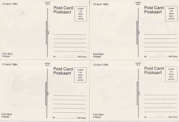 Maxi Card 1 Set Of 4 Ciskei 1985 Fish