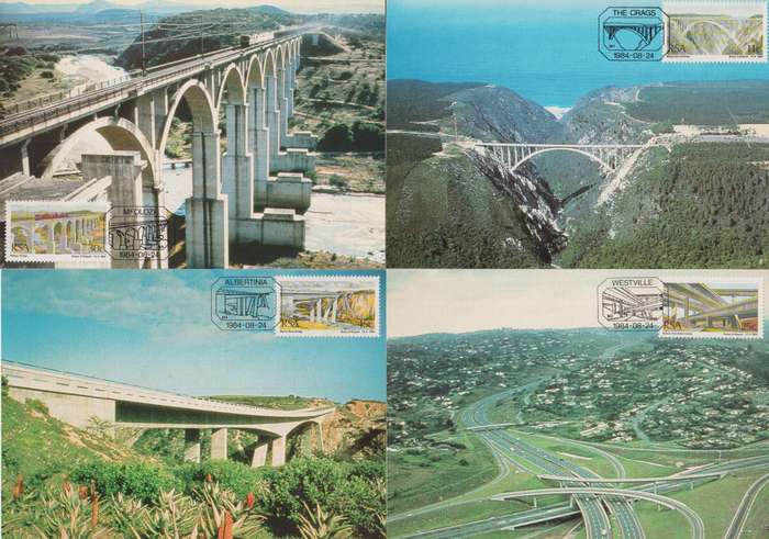Maxi Card Set of 4 RSA 1984 South African Bridges