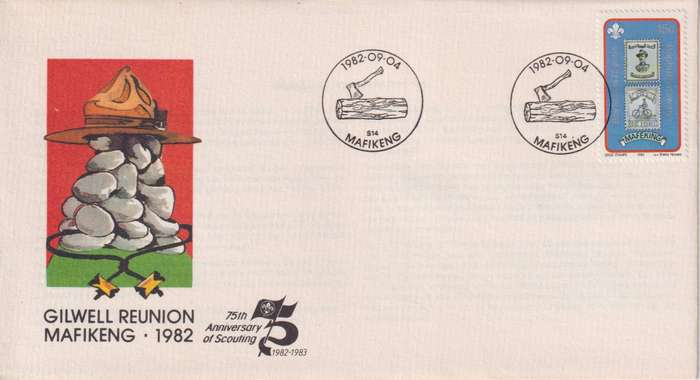 FDC Bophuthatswana 1982 The 75th Anniversary of Boy Scout Movement and 125th Anniversary of the Birt