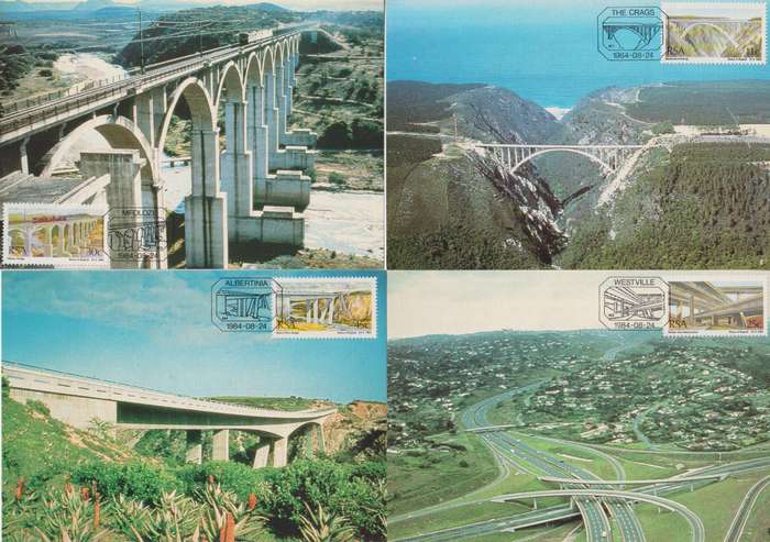 Maxi Card Set of 4 RSA 1984 South African Bridges
