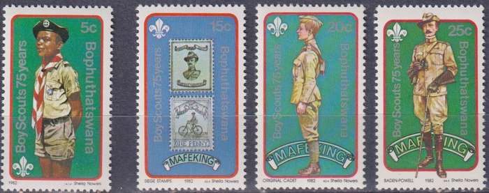 Stamps Bophuthatswana 1982 The 75th Anniversary of Boy Scout Movement and 125th Anniversary of the B