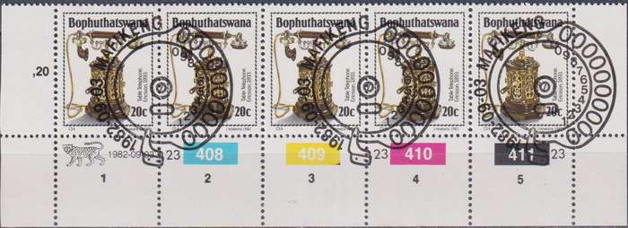 Stamp Control Blocks Bophuthatswana 1982 History of the Telephone
