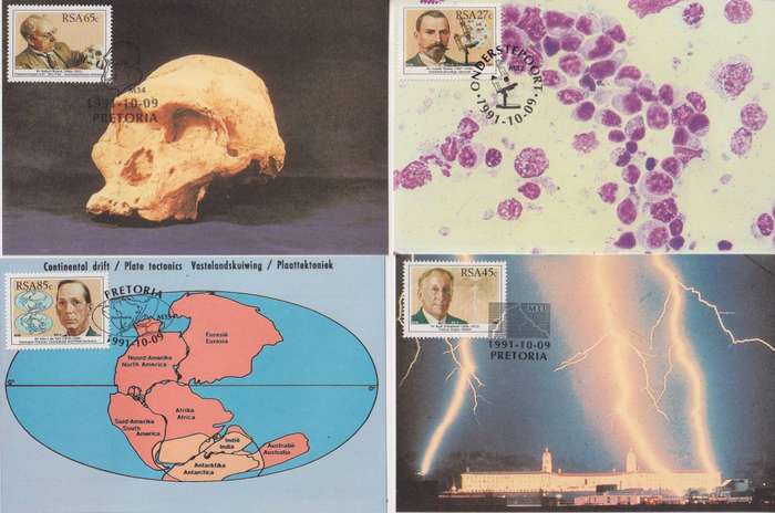 Maxi Cards Set Of 4 RSA 1991 South African Scientists