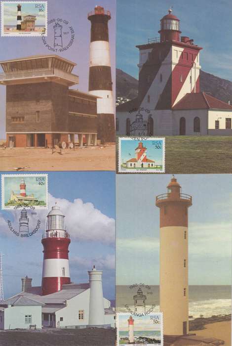 Maxi Cards Set Of 4 RSA 1988 Lighthouses