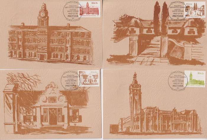 Maxi Cards Set Of 4 RSA 1982 -1987 South African Architecture