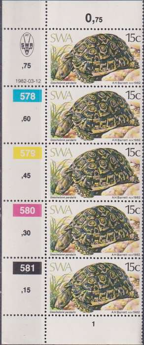 Stamps Control Blocks SWA 1982 Tortoises
