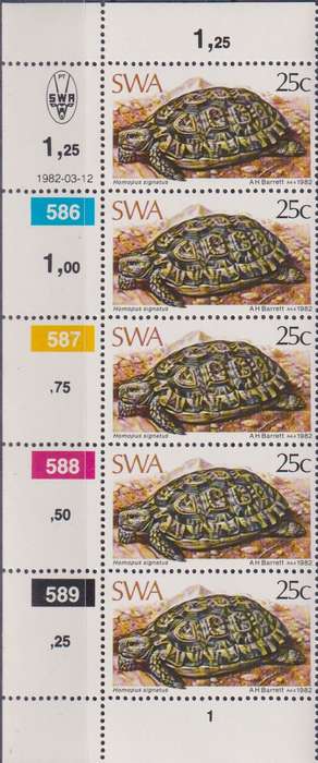 Stamps Control Blocks SWA 1982 Tortoises