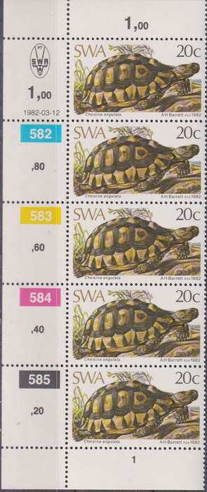 Stamps Control Blocks SWA 1982 Tortoises