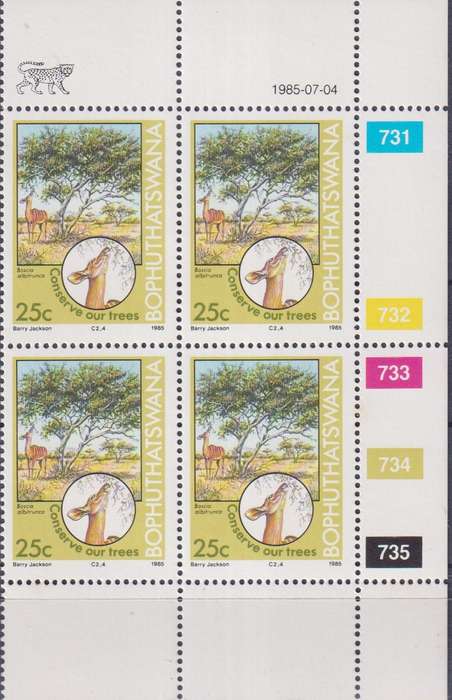 Stamps Control Blocks 1985 Tree Conservation