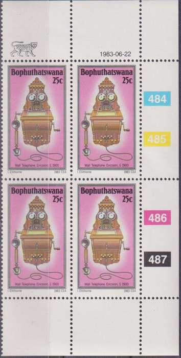 Stamps Control Blocks 1983 History of the Telephone