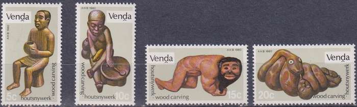Stamps Venda 1980 Folk Art - Wood Carving