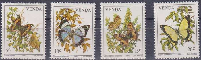Stamps Venda 1980 Butterflies