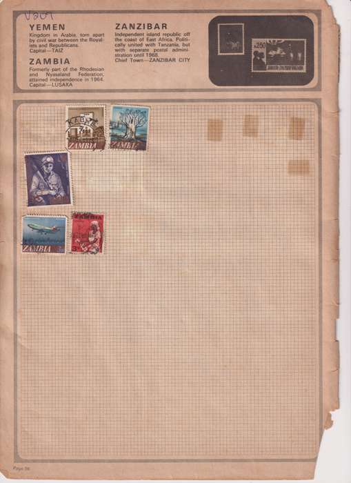 Stamps on paper Mix World